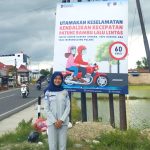 Jasa Raharja Gorontalo Pasang Spanduk Imbauan Keselamatan