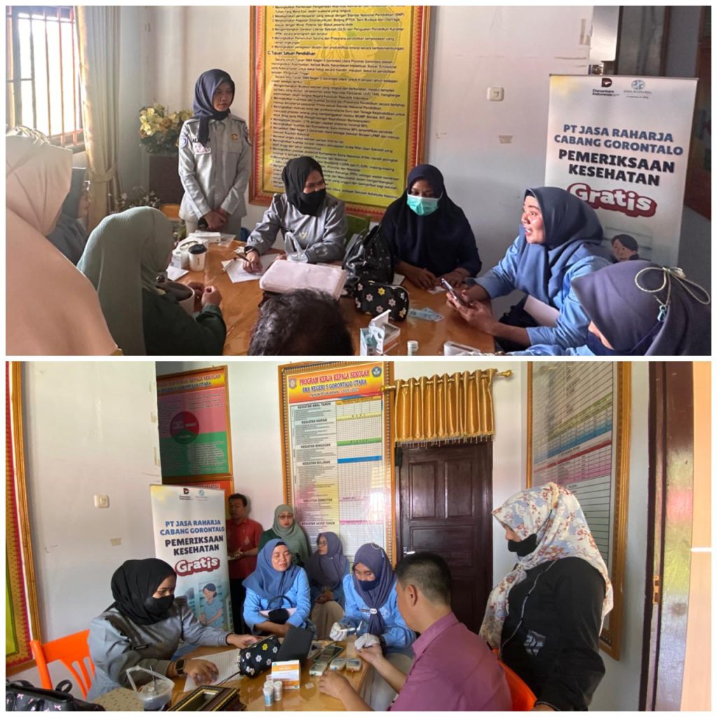 Jasa Raharja Gorontalo Hadirkan Layanan Pemeriksaan Kesehatan Gratis di SMA N 5 Gorontalo Utara